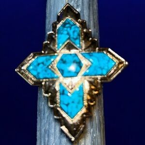 Sarah Coventry Inca Pin 6879 Vintage, Turquoise